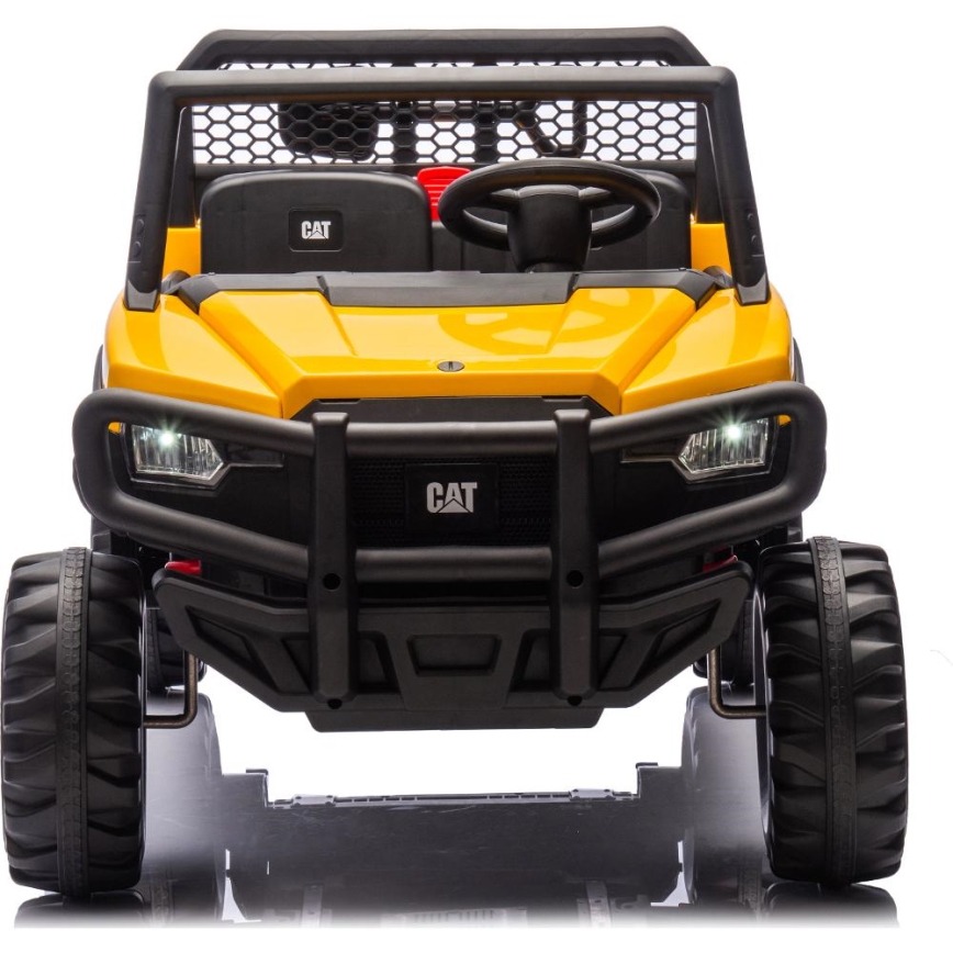 Elektriskā rotaļu mašīna CAT 60W/7500 mAh dzeltena/melnā krāsā ar tālvadības pulti