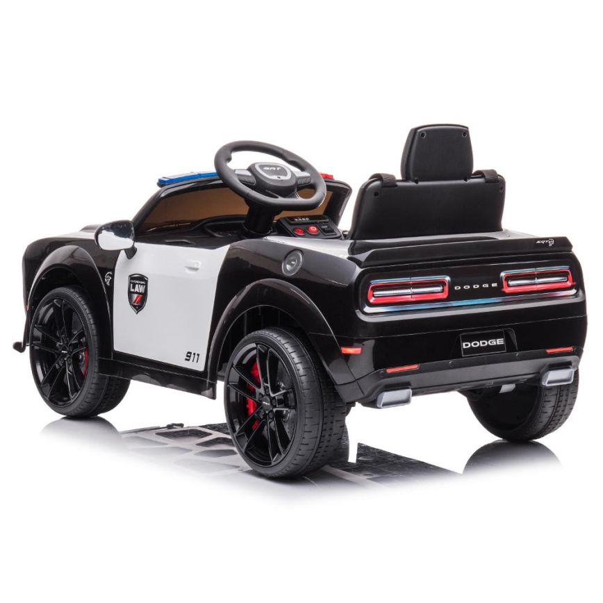 Elektriskais auto Dodge Challenger Policijas automašīna 50W/4500 mAh  melna/balta