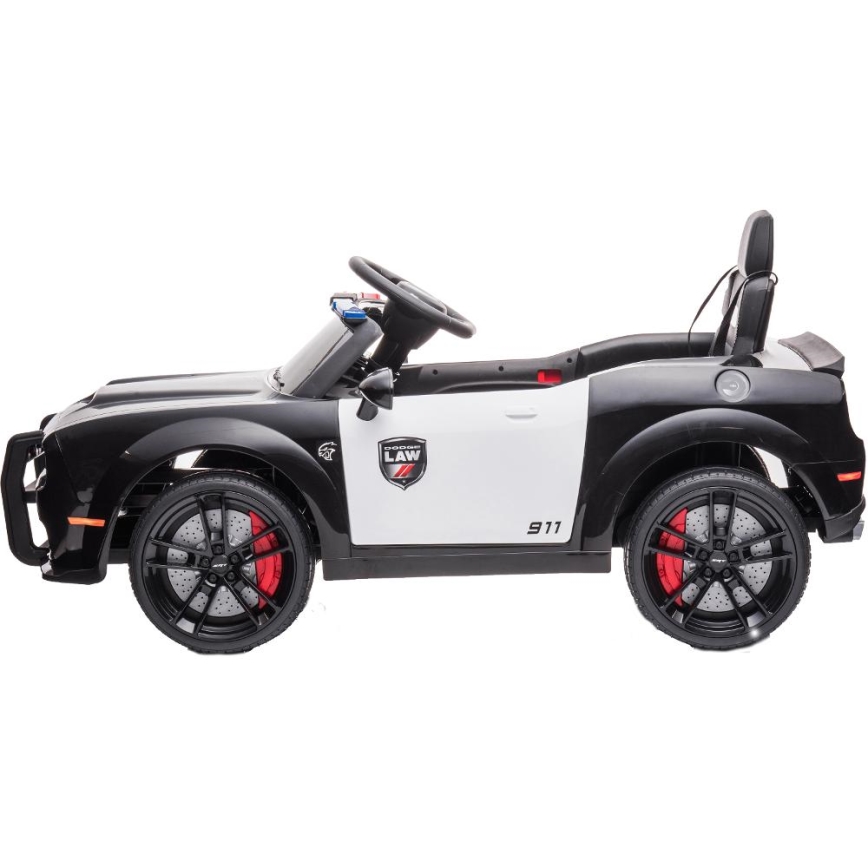 Elektriskais auto Dodge Challenger Policijas automašīna 50W/4500 mAh  melna/balta
