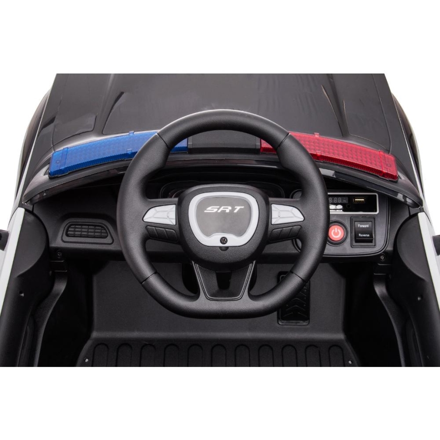 Elektriskais auto Dodge Challenger Policijas automašīna 50W/4500 mAh  melna/balta