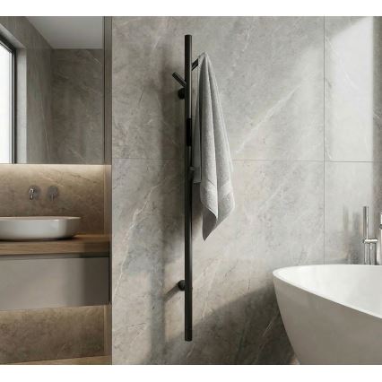 Elektriskais dvieļu žāvētājs 118 cm 30W melns