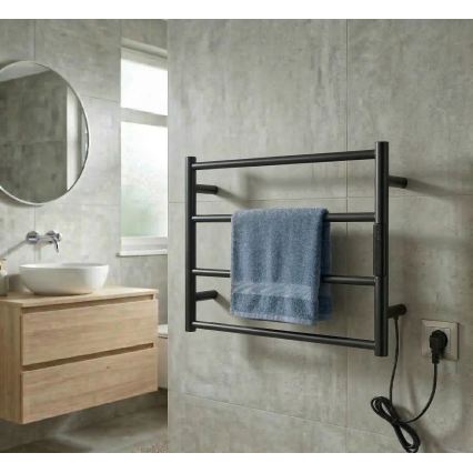 Elektriskais dvieļu žāvētājs 56x37 63W nerūsējošā tērauda/melns