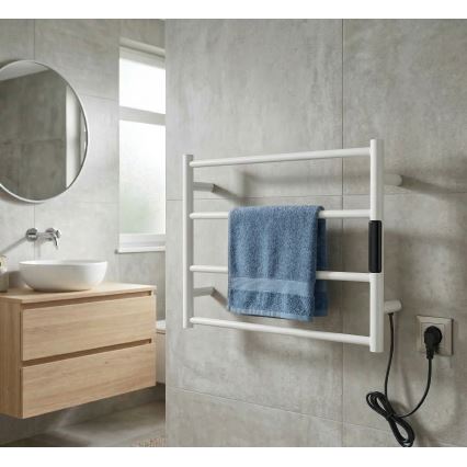Elektriskais dvieļu žāvētājs 56x37 63W nerūsējošais tērauds/balts
