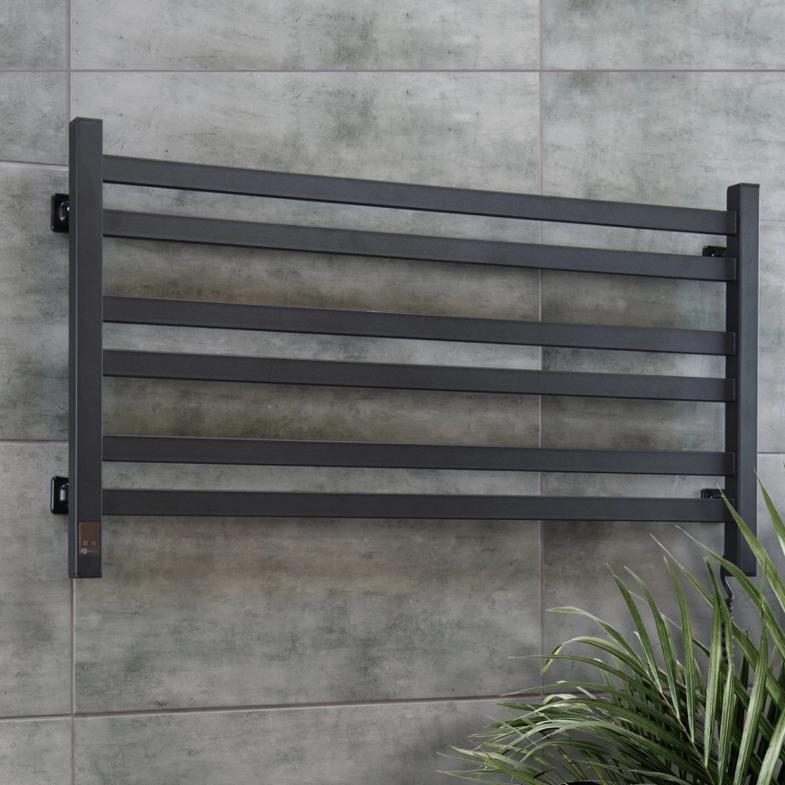 Elektriskais dvieļu žāvētājs ar termostatu AVANGARD 181W 50x90 cm, melns, labais