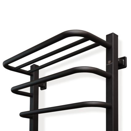 Elektriskais dvieļu žāvētājs ar termostatu FORTIS, 155 W, 80x48 cm, melns, kreisais