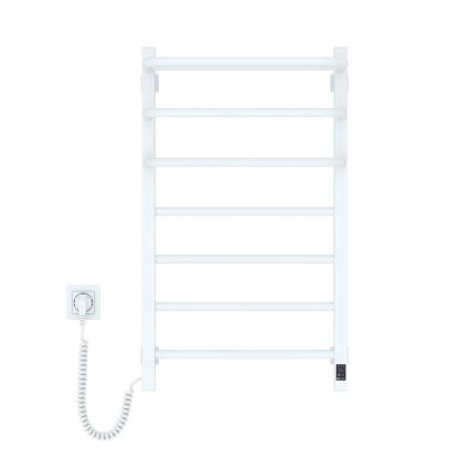 Elektriskais dvieļu žāvētājs ar termostatu FORTIS 155W 80x48 cm balts kreisais