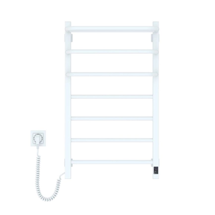 Elektriskais dvieļu žāvētājs ar termostatu FORTIS 155W 80x48 cm balts kreisais