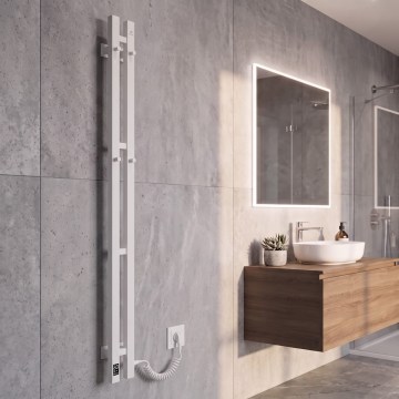 Elektriskais dvieļu žāvētājs ar termostatu SILOUETTE 106W 150x9cm balts labais