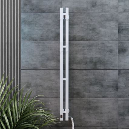 Elektriskais dvieļu žāvētājs ar termostatu SILOUETTE 187W/230V 120,6 cm IP44 balta pa labi leņķa