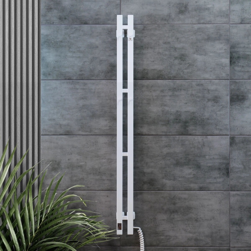 Elektriskais dvieļu žāvētājs ar termostatu SILOUETTE 187W/230V 120,6 cm IP44 balta pa labi leņķa