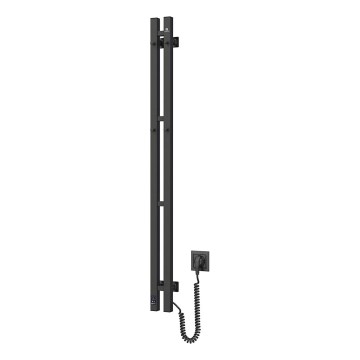 Elektriskais dvieļu žāvētājs ar termostatu SILOUETTE 187W/230V 120,6 cm IP44 melna pa labi leņķa