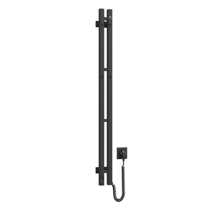 Elektriskais dvieļu žāvētājs ar termostatu SILOUETTE 187W/230V 120,6 cm IP44 melna pa labi leņķa