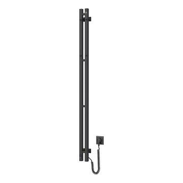 Elektriskais dvieļu žāvētājs ar termostatu SILOUETTE 200W/230V 150,6cm IP44 melns labējais