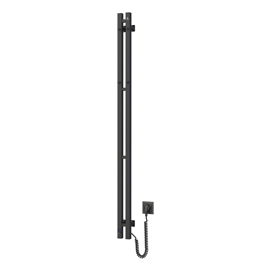 Elektriskais dvieļu žāvētājs ar termostatu SILOUETTE 200W/230V 150,6cm IP44 melns labējais