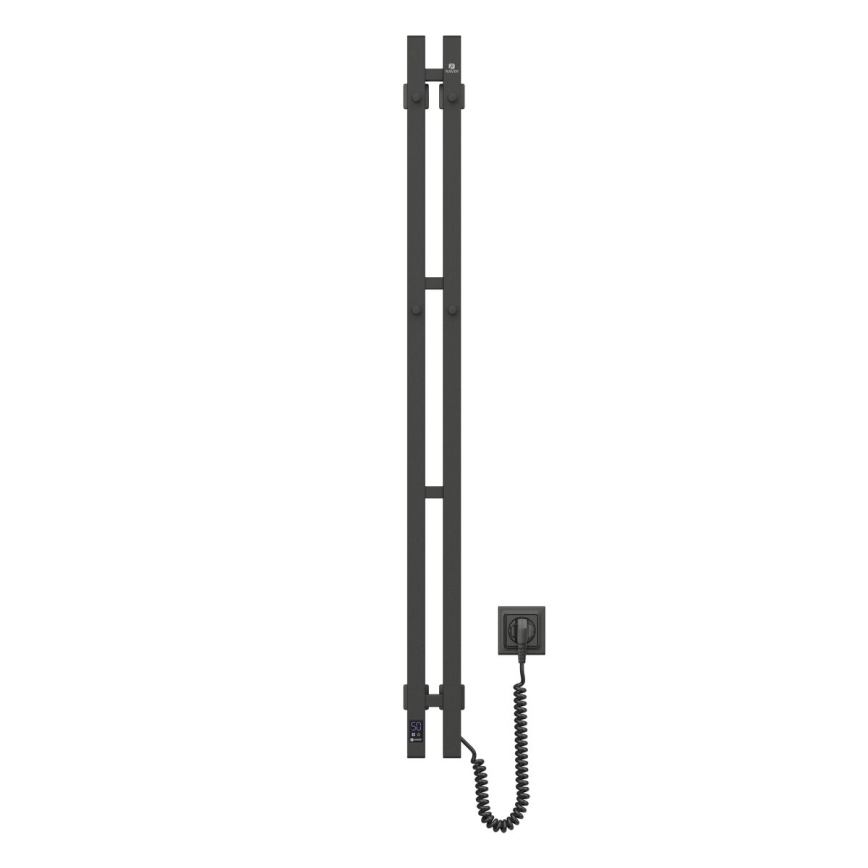 Elektriskais dvieļu žāvētājs ar termostatu SILOUETTE 70W 120x9 cm, melns, labais