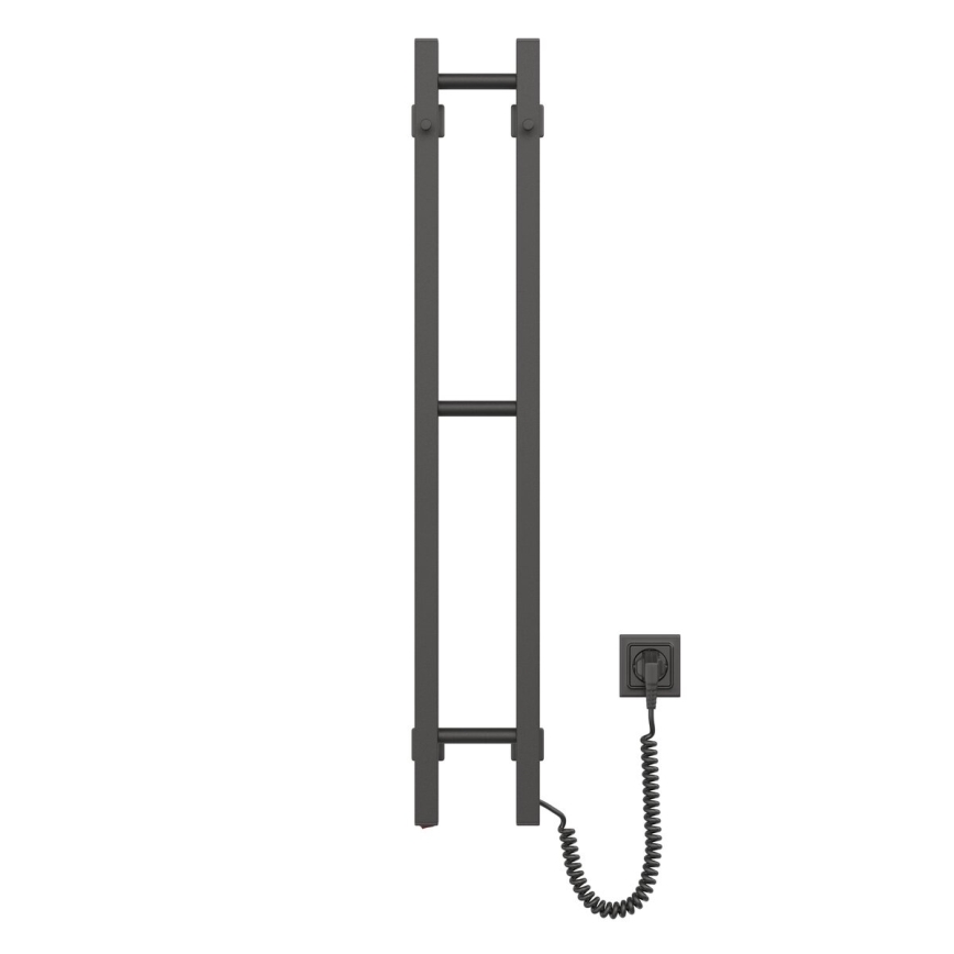 Elektriskais dvieļu žāvētājs SILOUETTE 187W/230V 101,1 cm IP44 melna pa labi leņķa