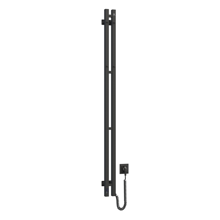 Elektriskais dvieļu žāvētājs ar termostatu SILOUETTE 200W/230V 150,6cm IP44 melns labējais