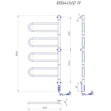 Elektriskais rotējošais dvieļu žāvētājs TRISTAR 105W/230V 102,5x44,5cm IP44 nerūsējošais tērauds/spīdīgs hroms