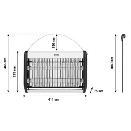 Elektriskais kukaiņu slazds 2x10W/230V 80m2
