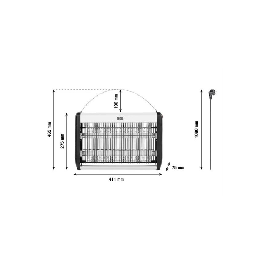 Elektriskais kukaiņu slazds 2x10W/230V 80m2