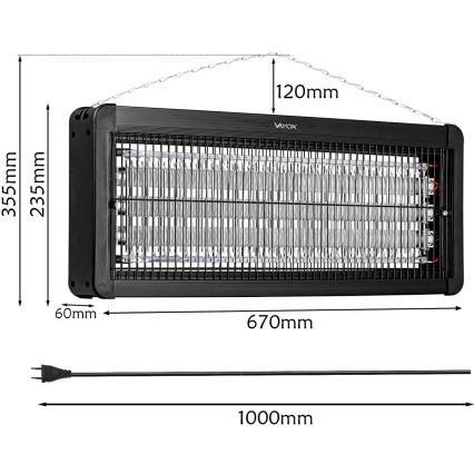 Elektriskais kukaiņu slazds 3x20W/230V 200 m2