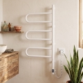 Elektriskais pagriežamais dvieļu žāvētājs ar termostatu FOUETTE 120W 80x49 cm balts