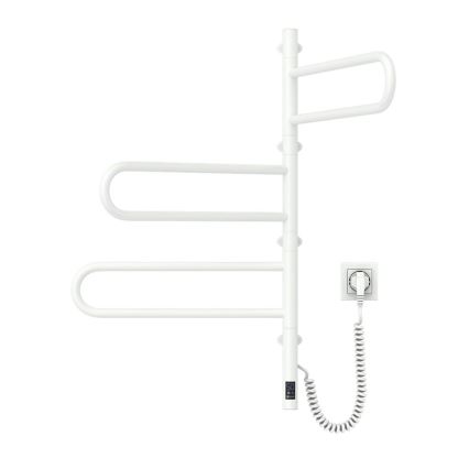 Elektriskais pagriežamais dvieļu žāvētājs ar termostatu FOUETTE 120W 80x49 cm balts