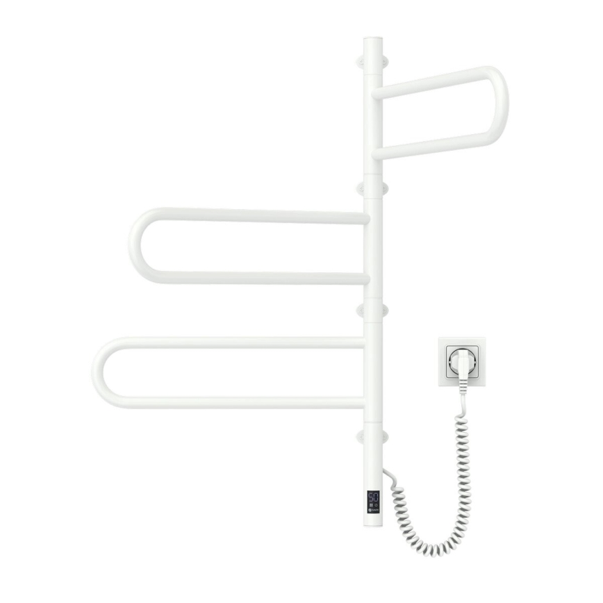Elektriskais pagriežamais dvieļu žāvētājs ar termostatu FOUETTE 120W 80x49 cm balts