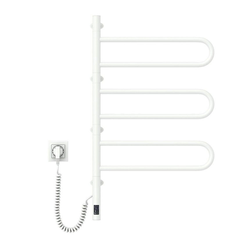 Elektriskais pagriežamais dvieļu žāvētājs ar termostatu FOUETTE 120W 80x49 cm balts