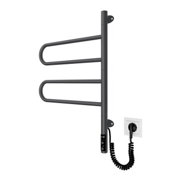 Elektriskais pagriežamais dvieļu žāvētājs TRISTAR 75W/230V 62,5x44,5 cm IP44 nerūsējošais tērauds/melns