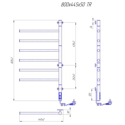 Elektriskais grozāmais dvieļu žāvētājs VEER 80W/230V 82,5x44,5 cm nerūsējošais tērauds/spīdīgs hroms
