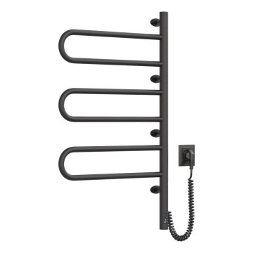 Elektriskais rotējošais dvieļu žāvētājs ar termostatu FOUETTE 100 W, 80 x 49 cm, melns