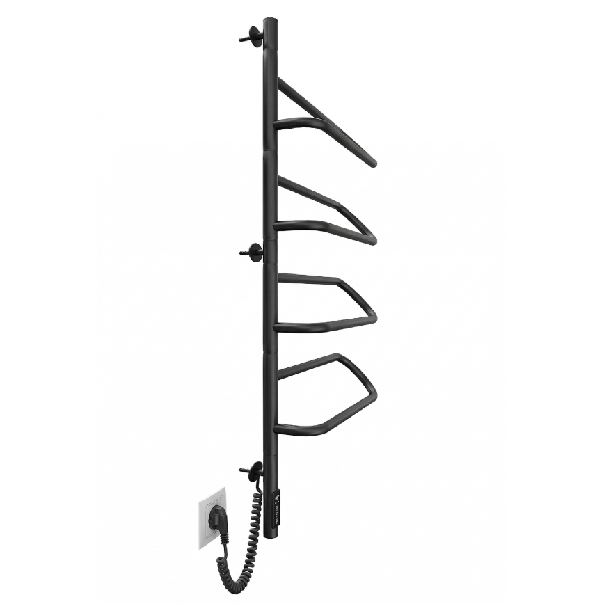 Elektrisks pagriežams dvieļu žāvētājs ELECTRA 120W/230V 102,5x47,5 cm, nerūsējošais tērauds/melns, kreisā versija