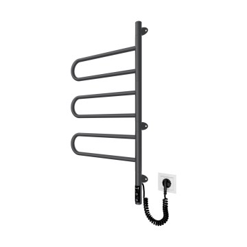 Elektriskais rotējošais dvieļu žāvētājs TRISTAR 80W/230V 80x44,5 cm IP44 nerūsējošais tērauds/melns