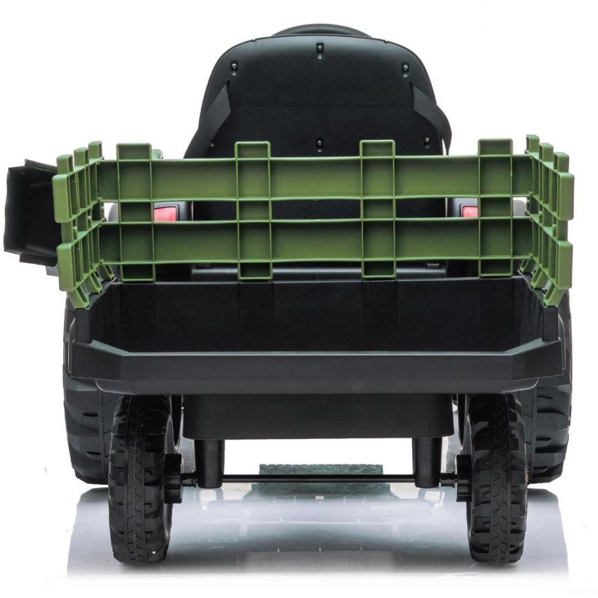 Elektriskais traktors ar piekabi 2x30W/7000 mAh melna/zaļa + tālvadības pults