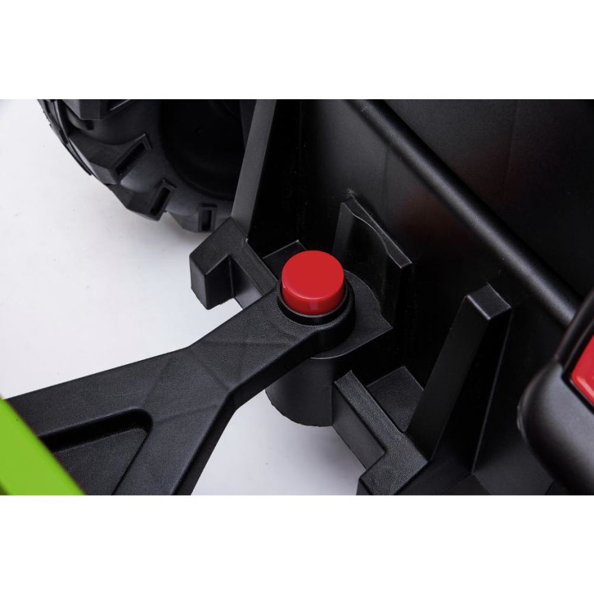 Elektriskais traktors ar piekabi 2x30W/7000 mAh melna/zaļa + tālvadības pults