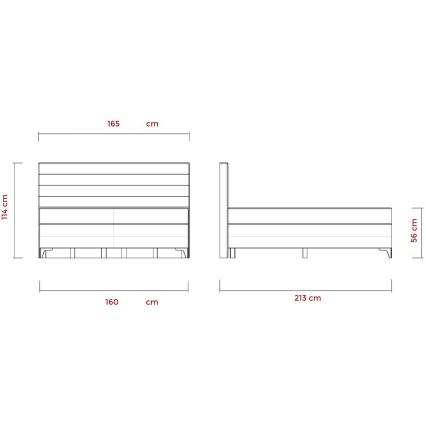 Elektriski regulējama polsterēta gulta ar matračiem MILA 160x200 cm pelēka