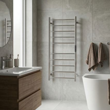 Elektrisks dvieļu žāvētājs 45x96 cm 130W no nerūsējošā tērauda