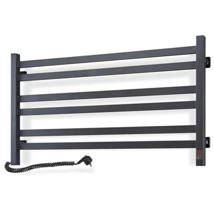 Elektrisks dvieļu žāvētājs ar termostatu AVANGARD, 181 W, 50x90 cm, melns, kreisais