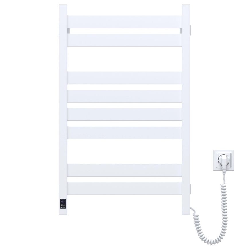 Elektrisks dvieļu žāvētājs ar termostatu LARGO 168 W 80x50 cm balts, ar pieslēgumu labajā pusē