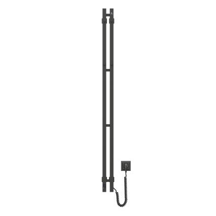 Elektrisks dvieļu žāvētājs ar termostatu SILOUETTE 106W 150x9 cm melns labais