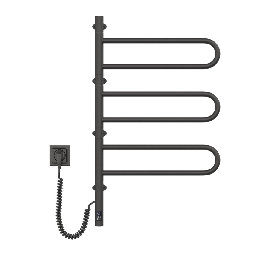 Elektrisks grozāms dvieļu žāvētājs ar termostatu FOUETTE 120W 80x49 cm  melns
