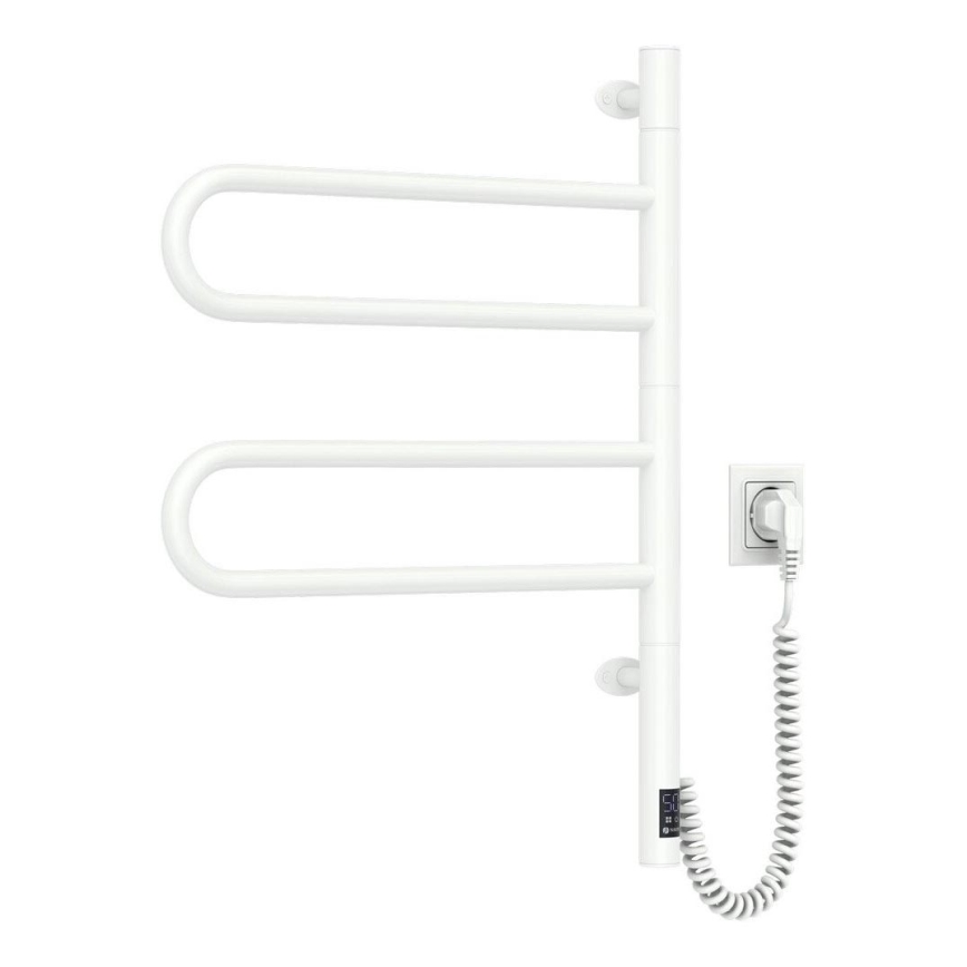 Elektrisks grozāms dvieļu žāvētājs ar termostatu FOUETTE 128W/230V 64,6 cm IP44 balta