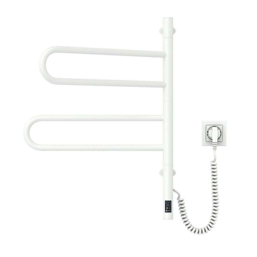 Elektrisks grozāms dvieļu žāvētājs ar termostatu FOUETTE 128W/230V 64,6 cm IP44 balta