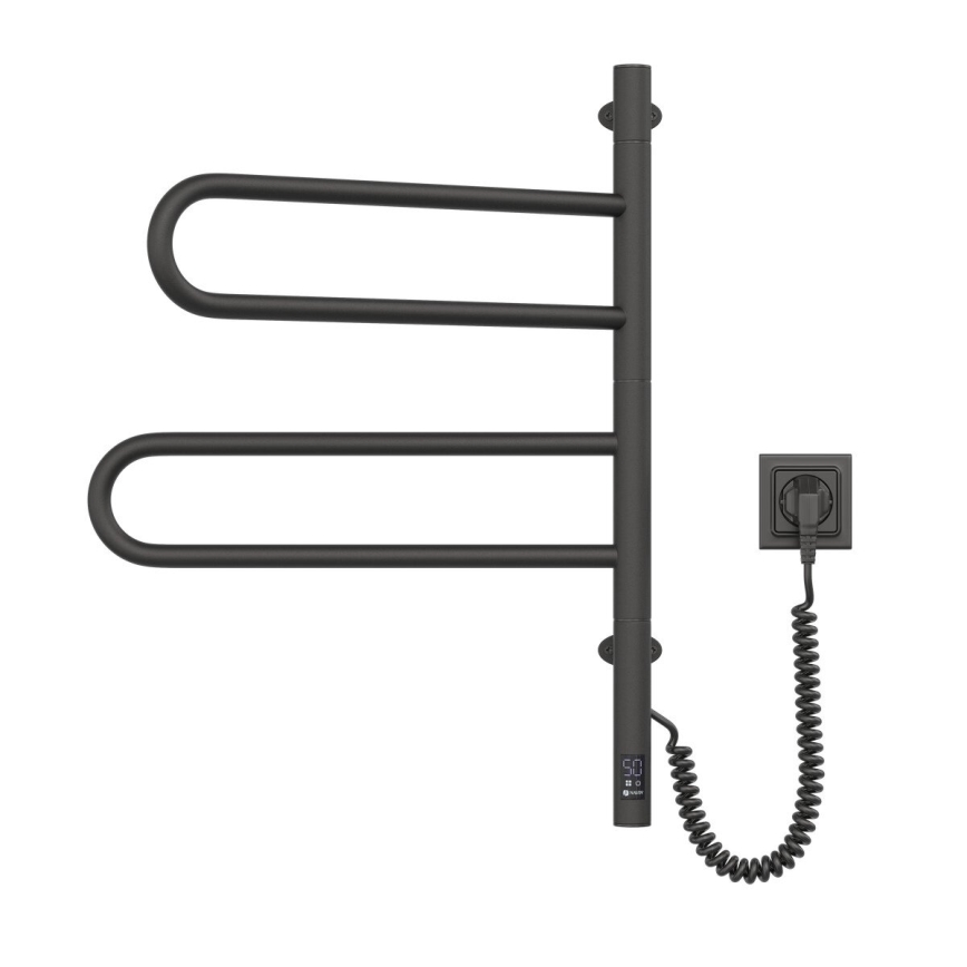 Elektrisks grozāms dvieļu žāvētājs ar termostatu FOUETTE 128W/230V 64,6 cm IP44 melna