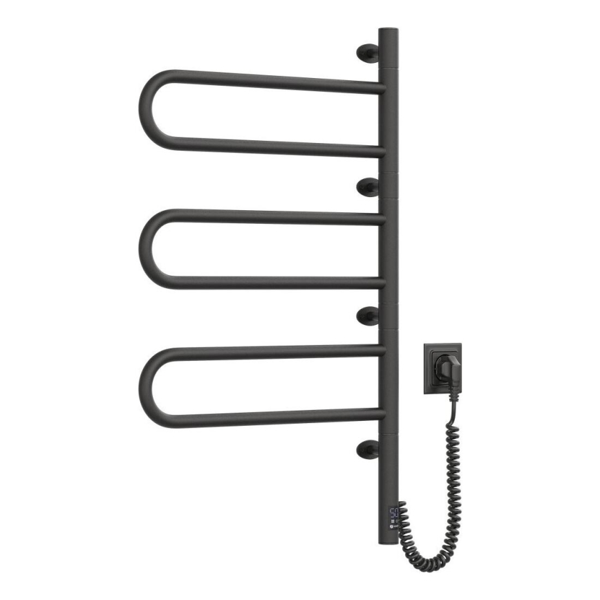 Elektrisks grozāms dvieļu žāvētājs ar termostatu FOUETTE 185W/230V 81,8 cm IP44 melna