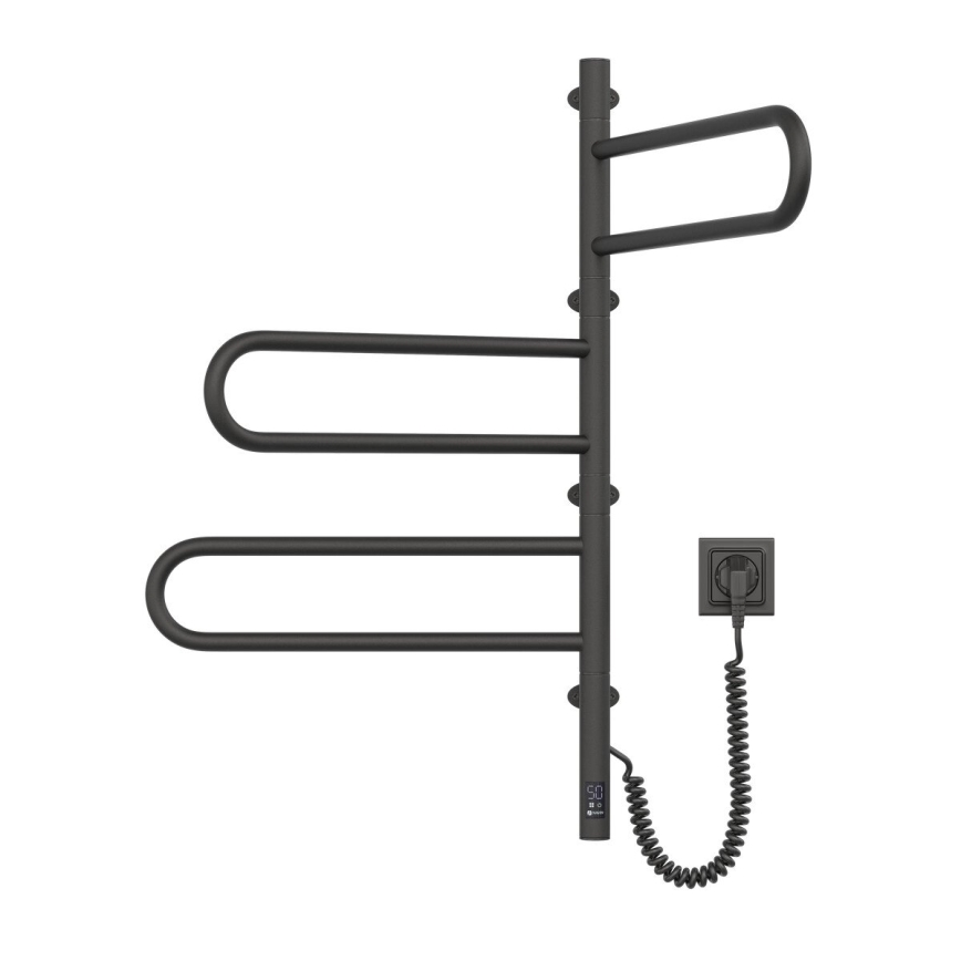 Elektrisks grozāms dvieļu žāvētājs ar termostatu FOUETTE 185W/230V 81,8 cm IP44 melna