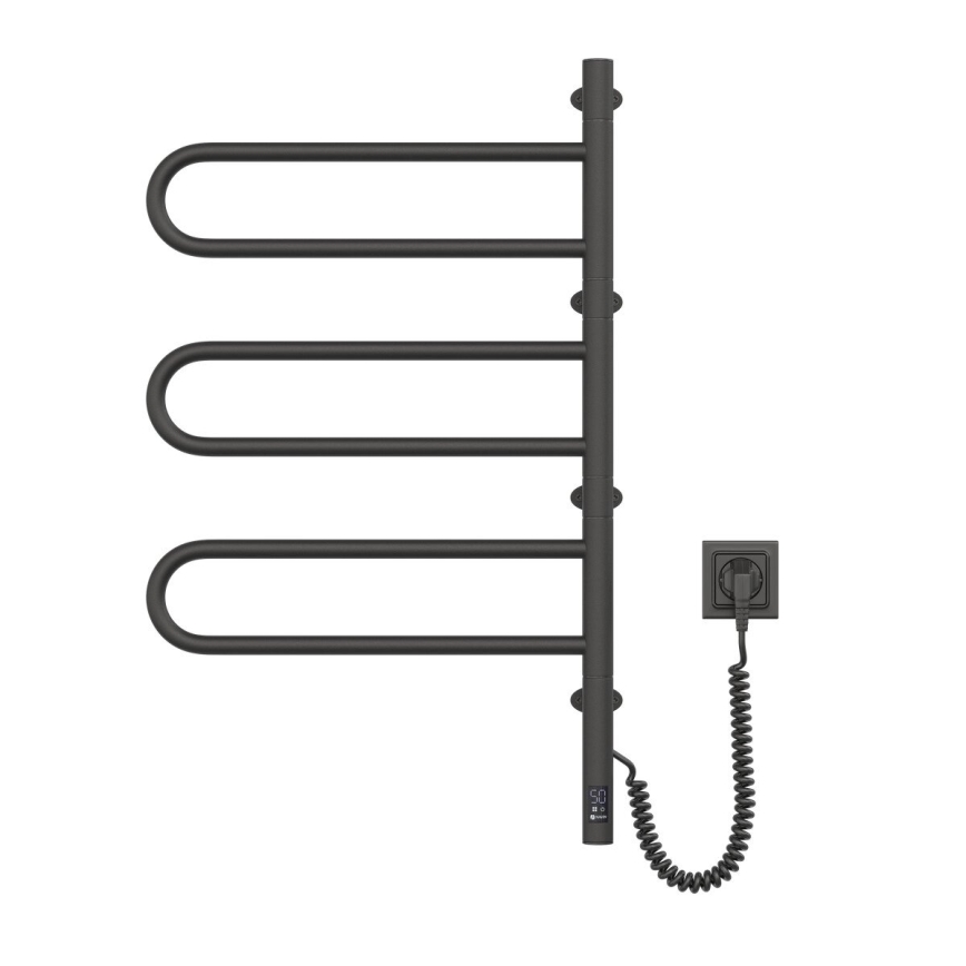 Elektrisks grozāms dvieļu žāvētājs ar termostatu FOUETTE 185W/230V 81,8 cm IP44 melna