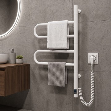 Elektrisks grozāms dvieļu žāvētājs ar termostatu FOUETTE 60W 65x49 cm balts