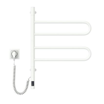 Elektrisks grozāms dvieļu žāvētājs ar termostatu FOUETTE 60W 65x49 cm balts